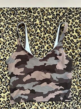 Lululemon Align Tank Top Camo Crop Top Brown & Green